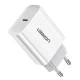 cofi1453® 18W WandLadegerät USB PD Netzteil Schnell Fast Charge Power Delivery 3.0 Quick Charge 4.0 + 18 W 3A komaptibel mit Smartphone weiß